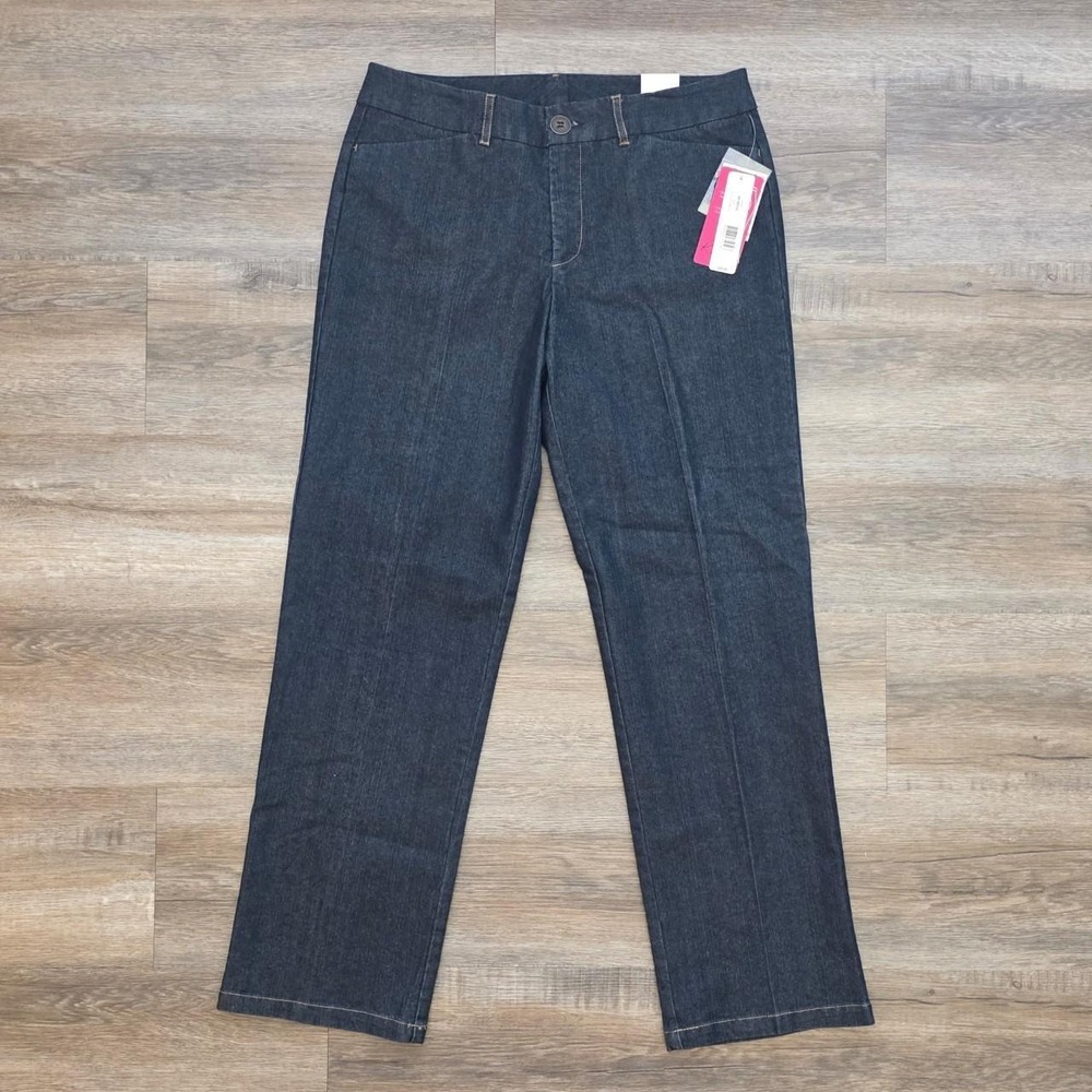 Kim Rogers Fit Solutions Dark Wash Denim Trousers Jeans 10P Petite Tummy Control